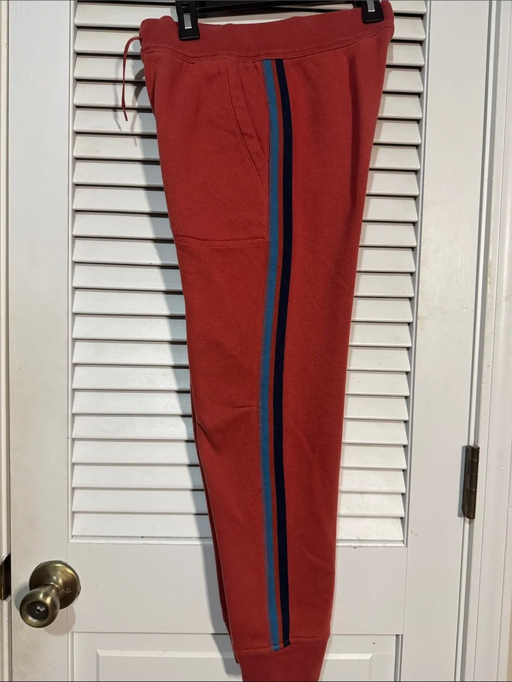 GAP Kids Orange Hoodie & Jogger Set with Blue Stripe